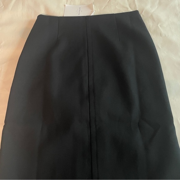 NEW! Sezane- Eloane Black Midi Skirt with Slit Wool Blend Size US L/ UK 40 - Picture 7 of 10
